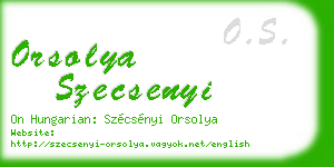 orsolya szecsenyi business card
